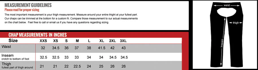 Hot Leathers CHM1005 Best Quality Fully Lined Unisex Black Leather Chaps - Image 3