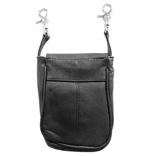 Hot Leathers CPL5012 Black Ladies 3 Pocket Clip Pouch with Strap - Image 2