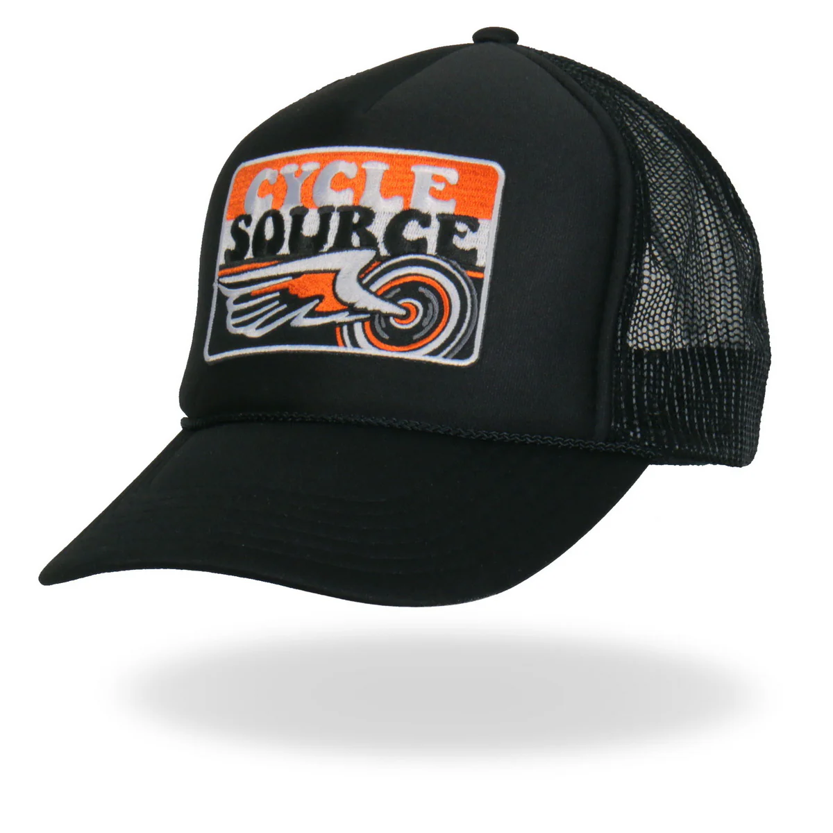 Hot Leathers CYA1003 Official Cycle Source Stripes Retro Wing Wheel Logo Snapback Trucker Hat - Image 2
