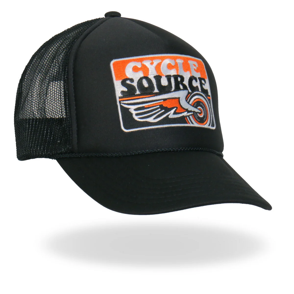 Hot Leathers CYA1003 Official Cycle Source Stripes Retro Wing Wheel Logo Snapback Trucker Hat - Image 5