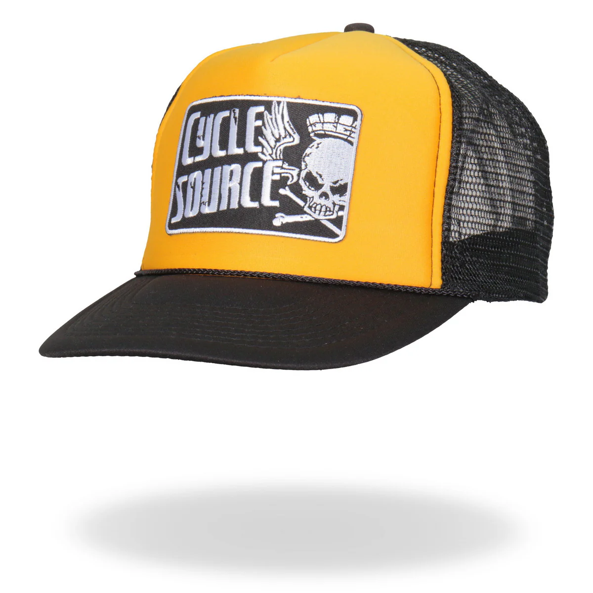 Hot Leathers CYA1005 Official Cycle Source Magazine Logo Gold and Black Snapback Trucker Hat - Image 2