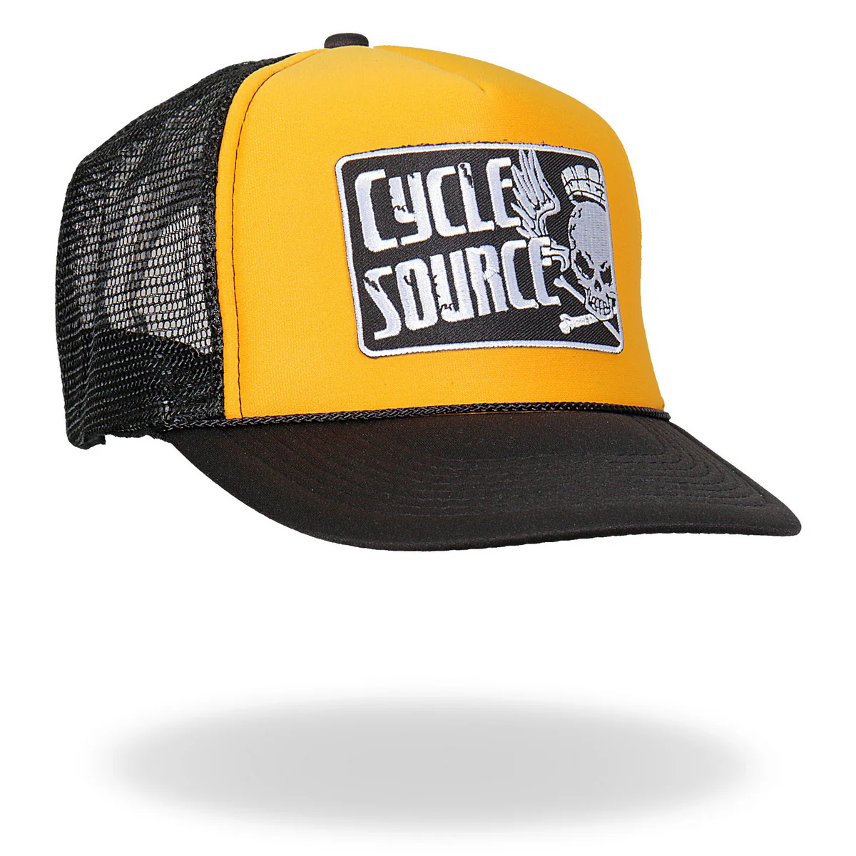Hot Leathers CYA1005 Official Cycle Source Magazine Logo Gold and Black Snapback Trucker Hat - Image 6