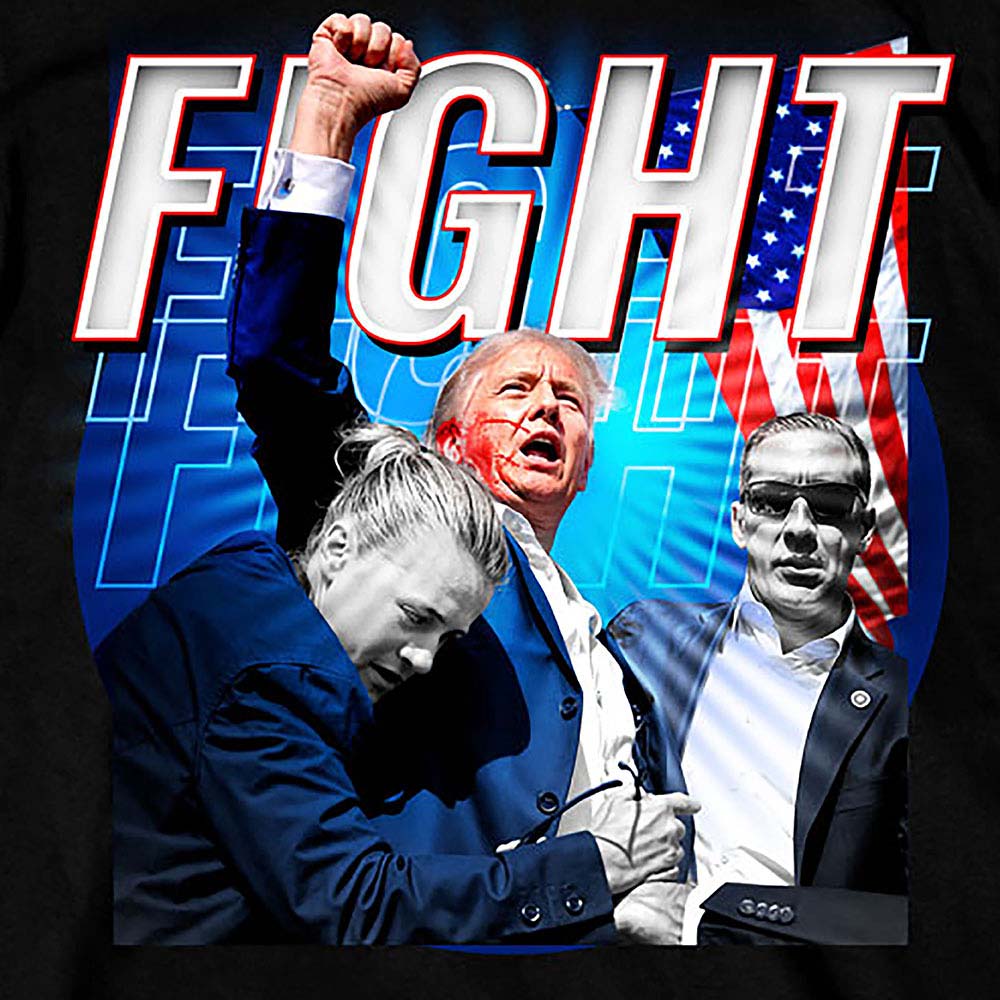 Hot Leathers Donald Trump Fight Fist Black T-Shirt GMS1558 - Image 5