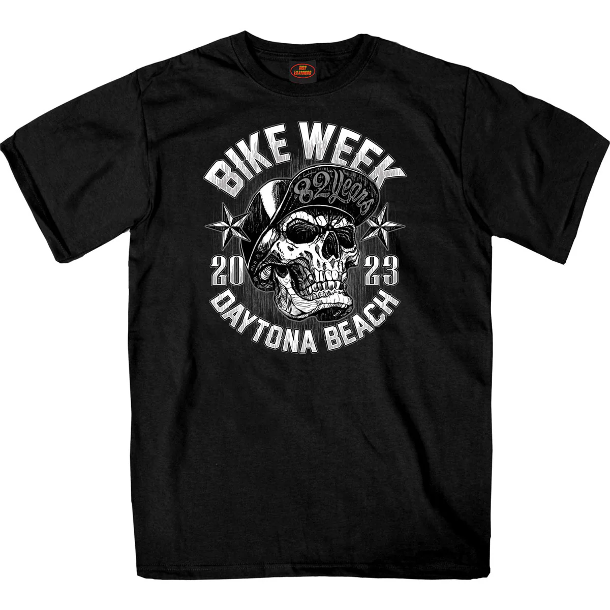 Hot Leathers EDM1190 Men's 2023 Daytona Bike Week SnapBack Skull T-Shirt - Image 2