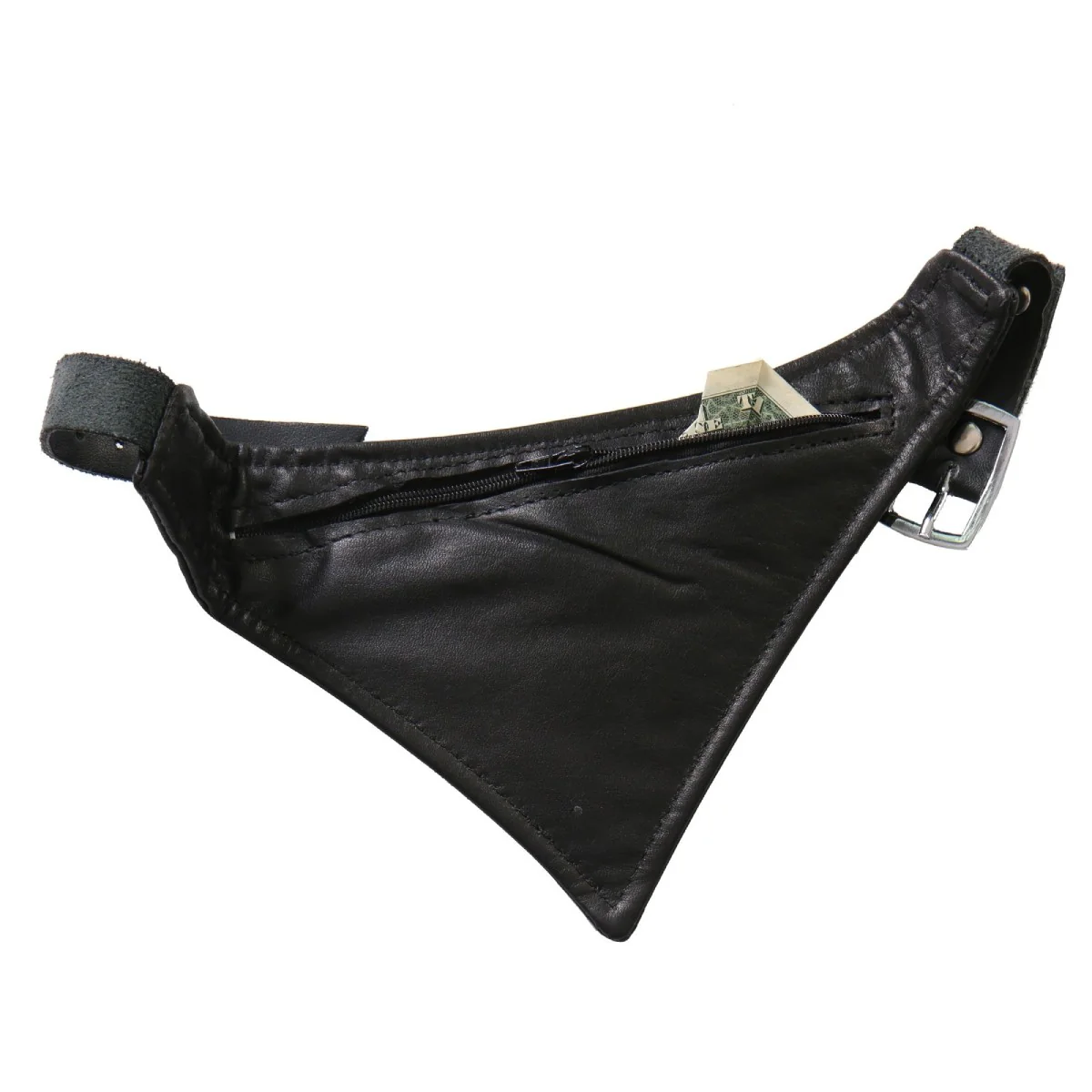 Hot Leathers FAA1001 Black Leather Boot Scarf - Image 2