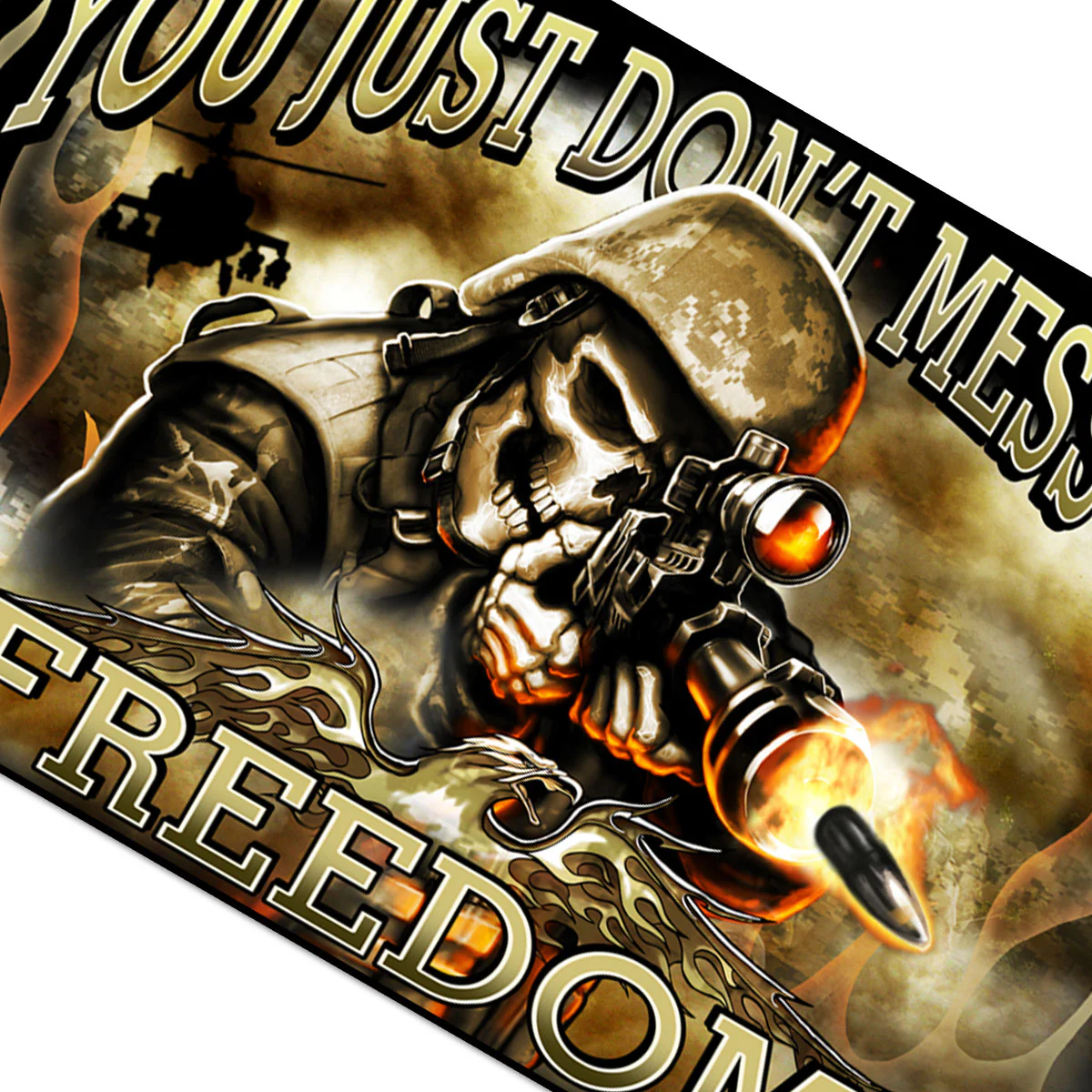 Hot Leathers FGA1046 Skull Soldier Flag - Image 2