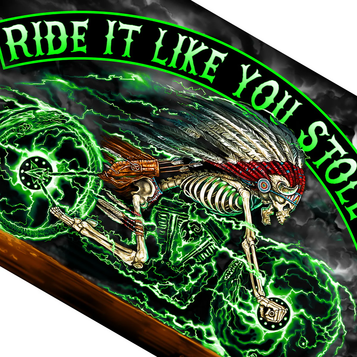 Hot Leathers FGA1062 Skeleton Cycle Full Size Biker Flag - Image 2