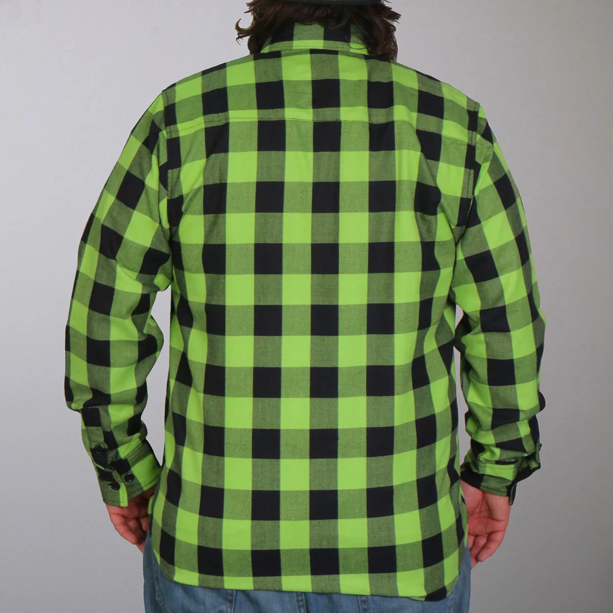Hot Leathers FLM2005 Men's Black and Green Long Sleeve Flannel Shirt - Image 2