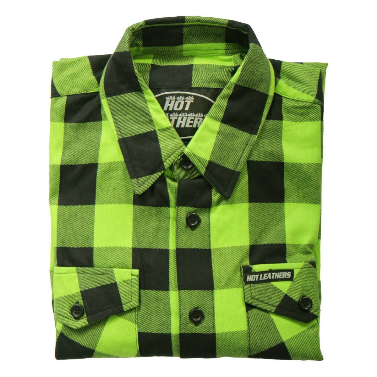 Hot Leathers FLM2005 Men's Black and Green Long Sleeve Flannel Shirt - Image 4