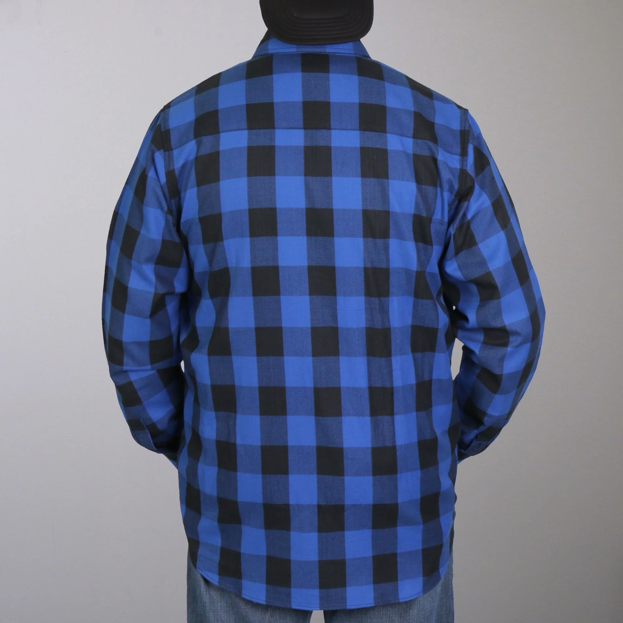 Hot Leathers FLM2006 Men's Black and Blue Long Sleeve Flannel Shirt - Image 2