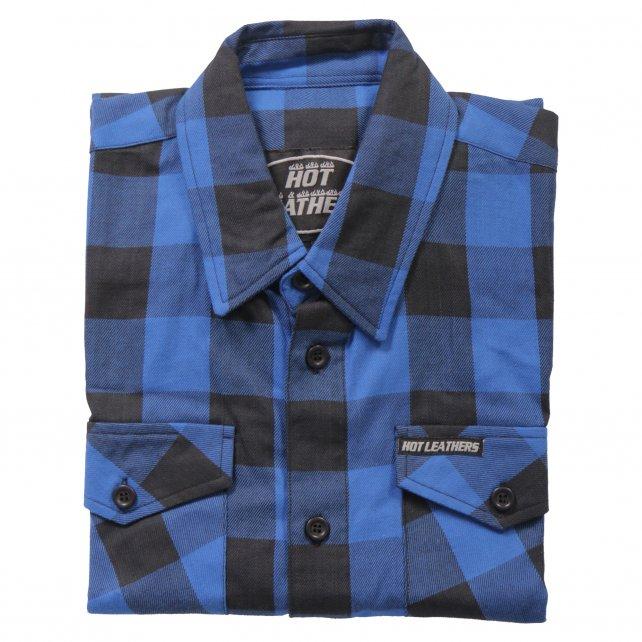 Hot Leathers FLM2006 Men's Black and Blue Long Sleeve Flannel Shirt - Image 4