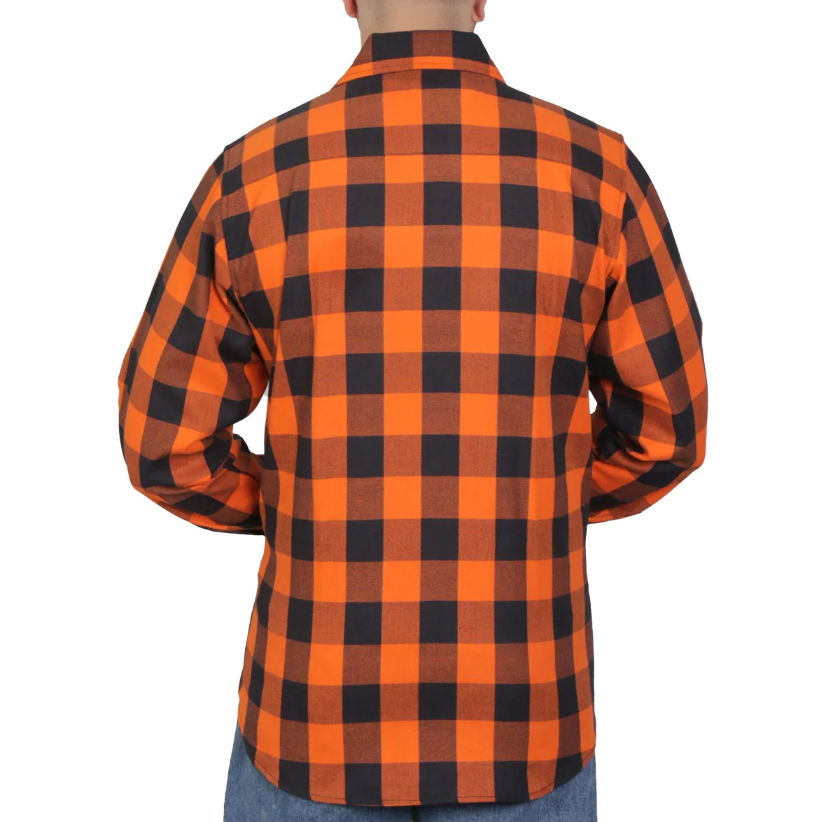 Hot Leathers FLM2007 Men's Orange and Black Long Sleeve Flannel Shirt - Image 2