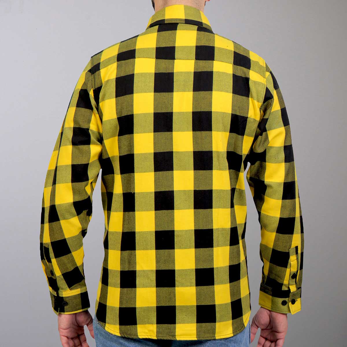 Hot Leathers FLM2014 Men's Gold and Black Flannel Long Sleeve Shirt - Image 2