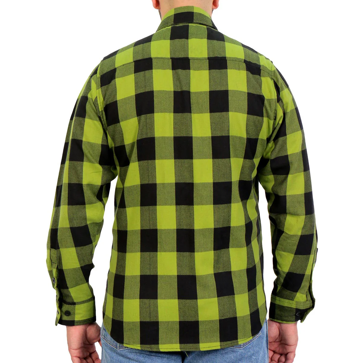 Hot Leathers FLM2015 Men's Black and Light Green Long Sleeve Flannel Shirt - Image 2