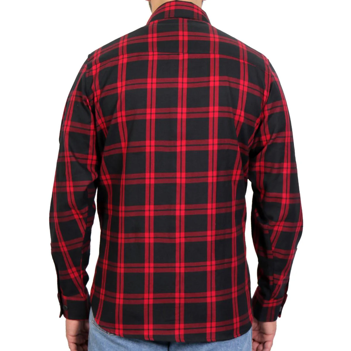Hot Leathers FLM2021 Men's Red and Black Flannel Long Sleeve Shirt - Image 4