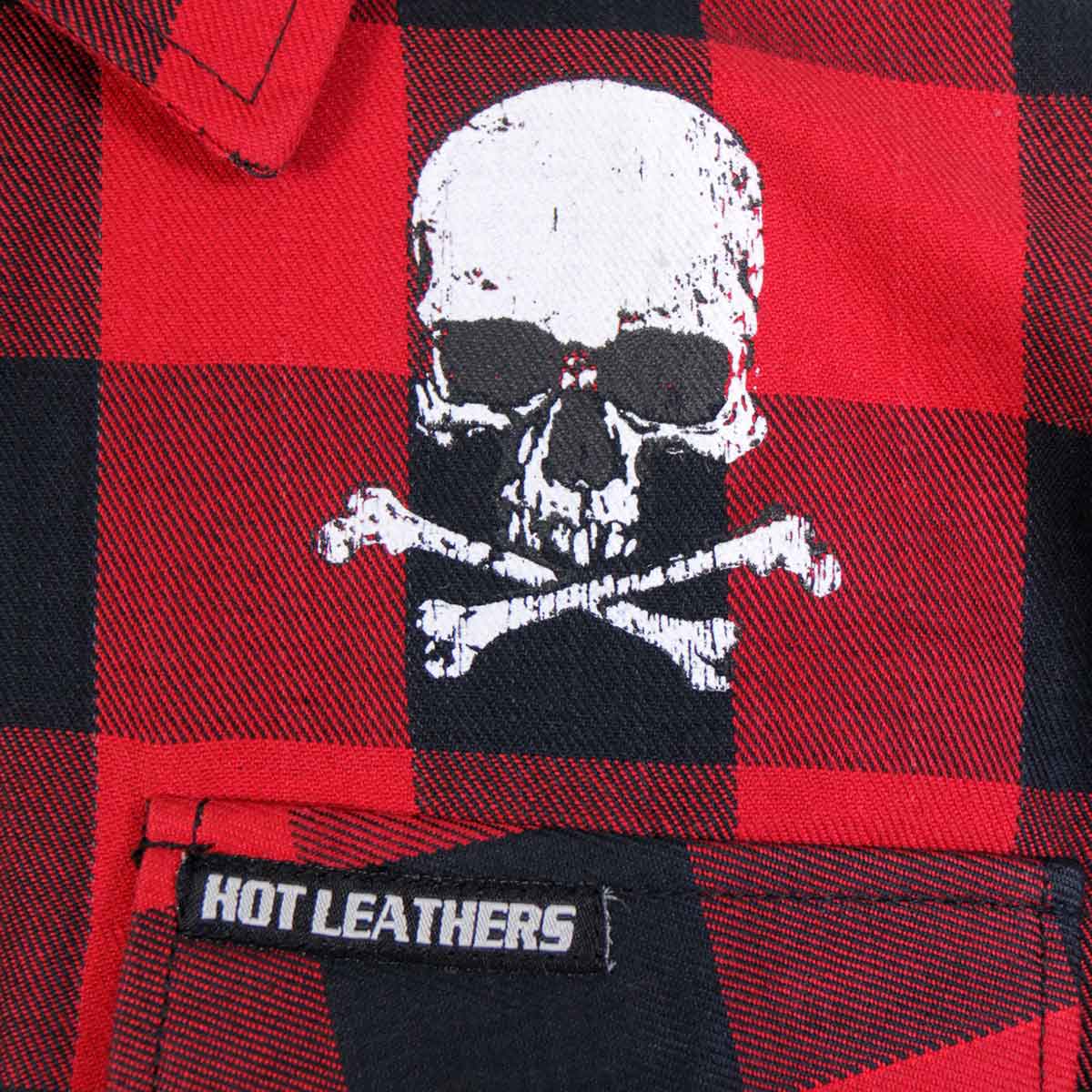 Hot Leathers FLM2103 Men's Skull and Bones Flannel Long Sleeve Shirt - Image 4