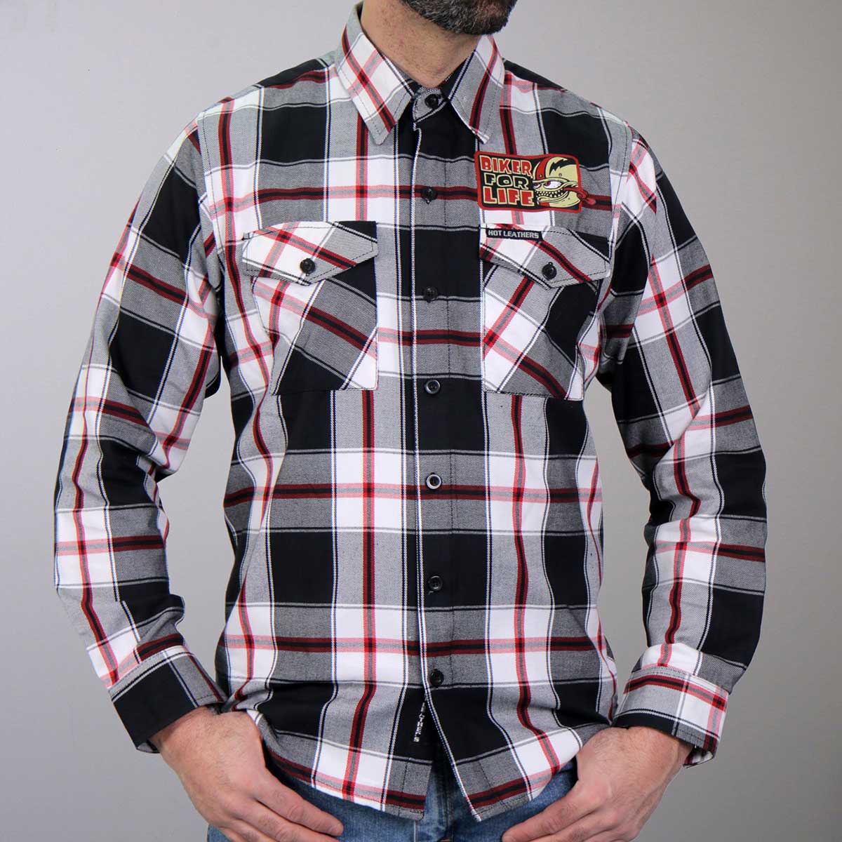 Hot Leathers FLM2104 Men's Bobber Monster Flannel Long Sleeve Shirt - Image 2