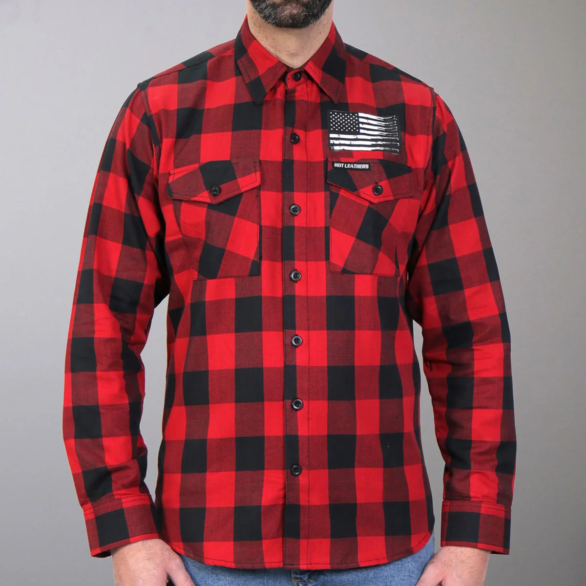 Hot Leathers FLM2110 Men's Bullets Flannel Long Sleeve Shirt - Image 2