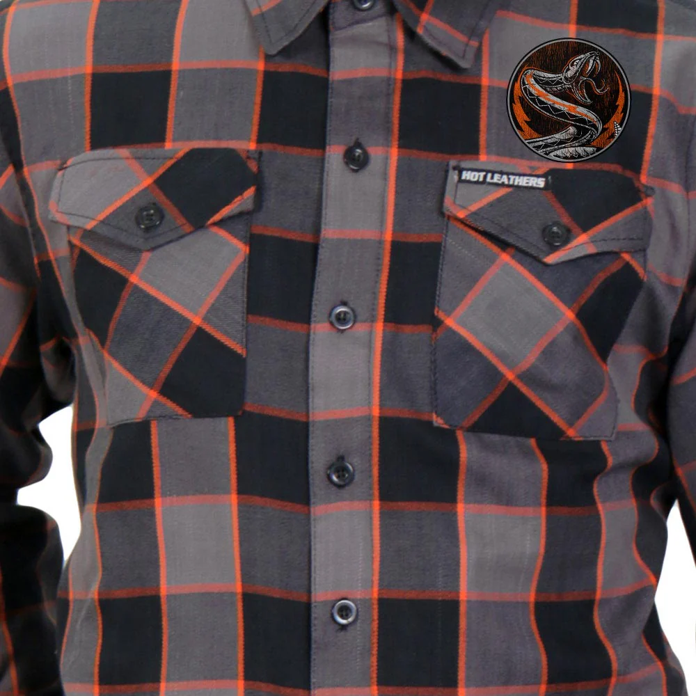 Hot Leathers FLM2111 Men's Rattler Flannel Long Sleeve Shirt - Image 2