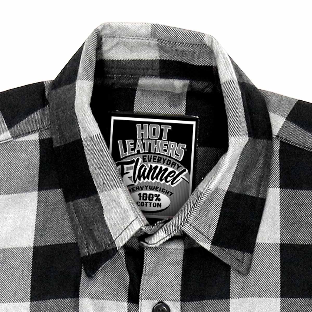 Hot Leathers FLM5202 Men's Black and White Sleeveless Flannel Fringe Shirt - Image 8