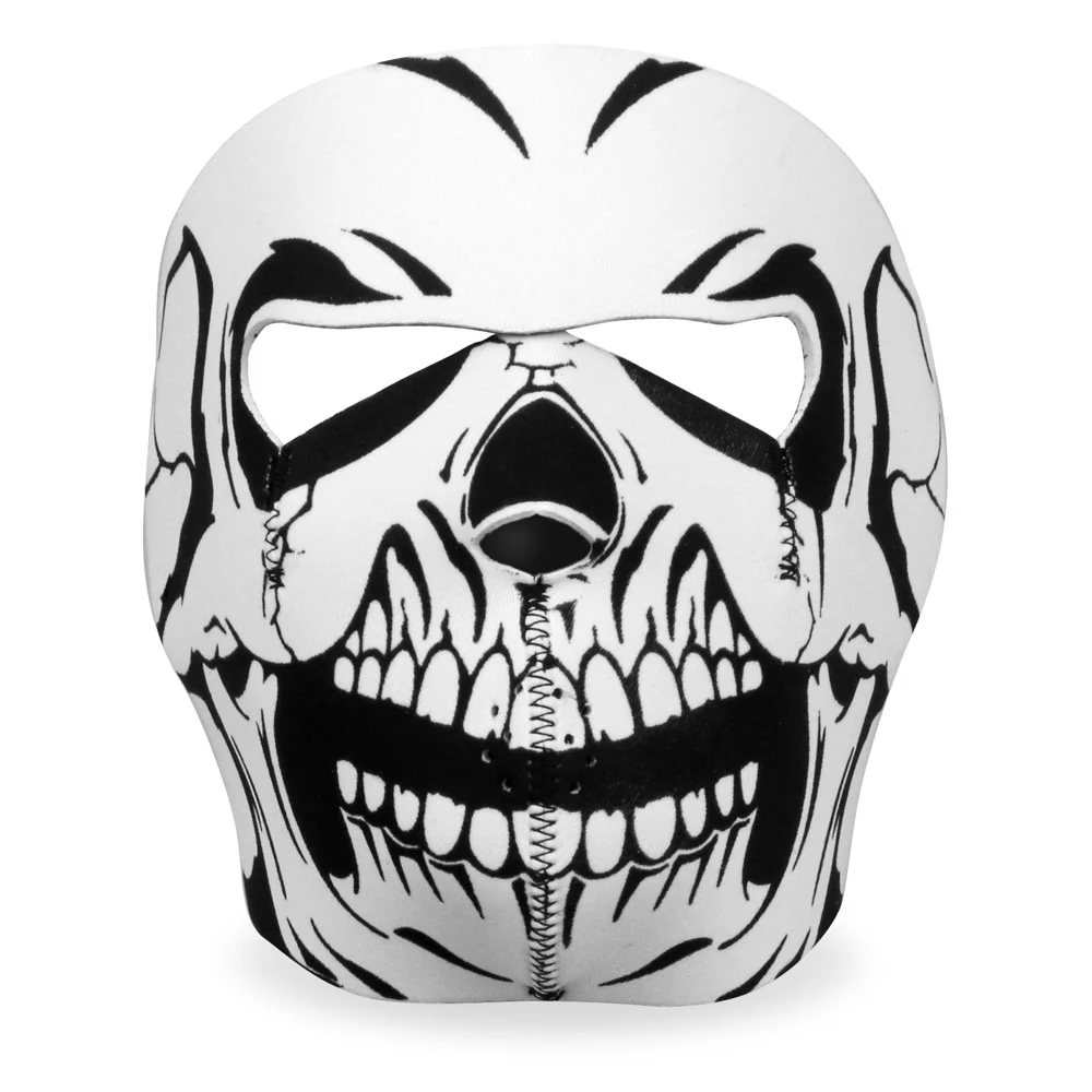 Hot Leathers FMA1012 Black and White Skull Neoprene Face Mask - Image 2