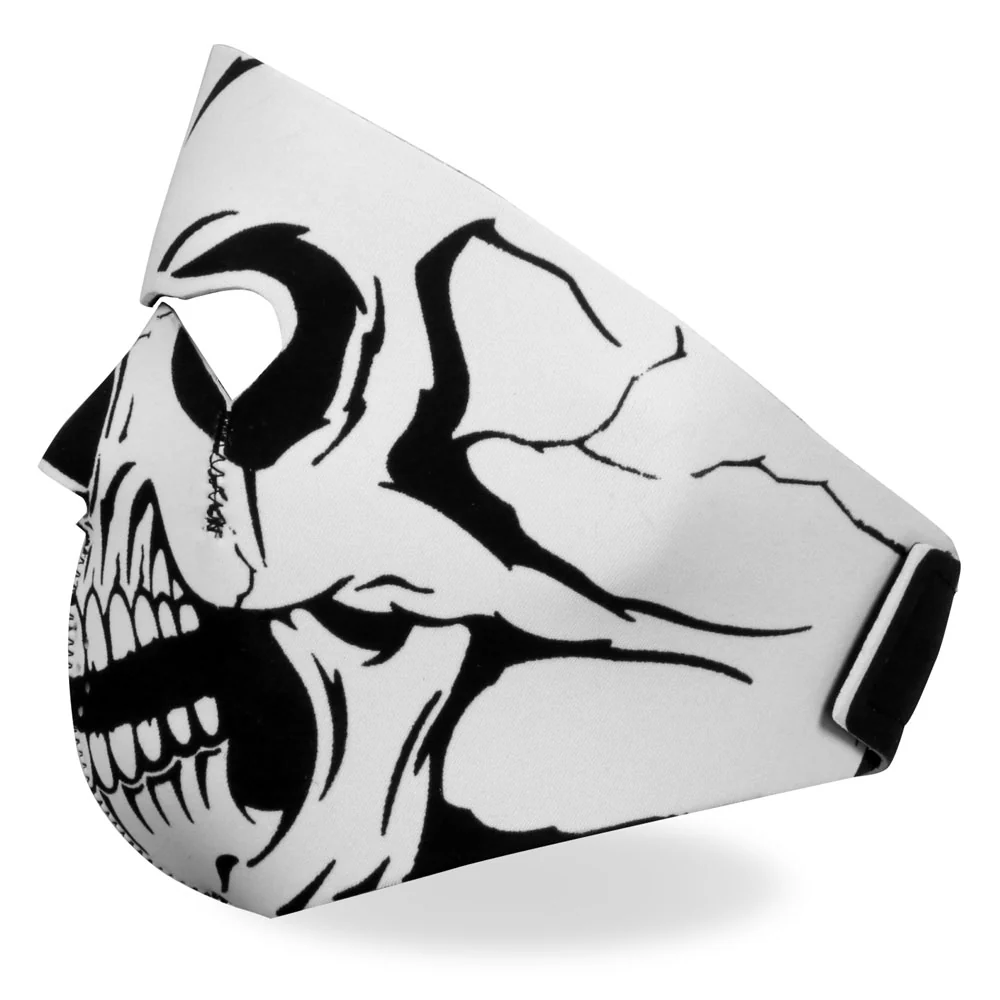 Hot Leathers FMA1012 Black and White Skull Neoprene Face Mask - Image 4