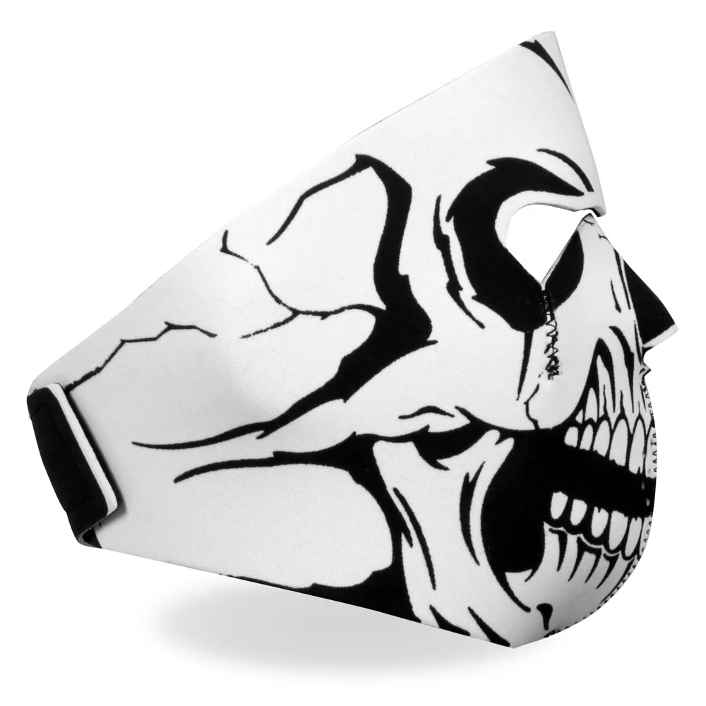 Hot Leathers FMA1012 Black and White Skull Neoprene Face Mask - Image 6