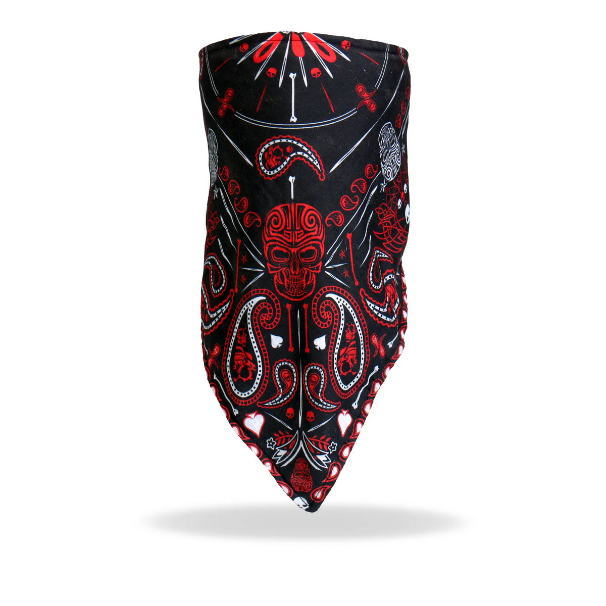 Hot Leathers FWC1004 Red Paisley Face Wrap Neck Warmer - Image 2