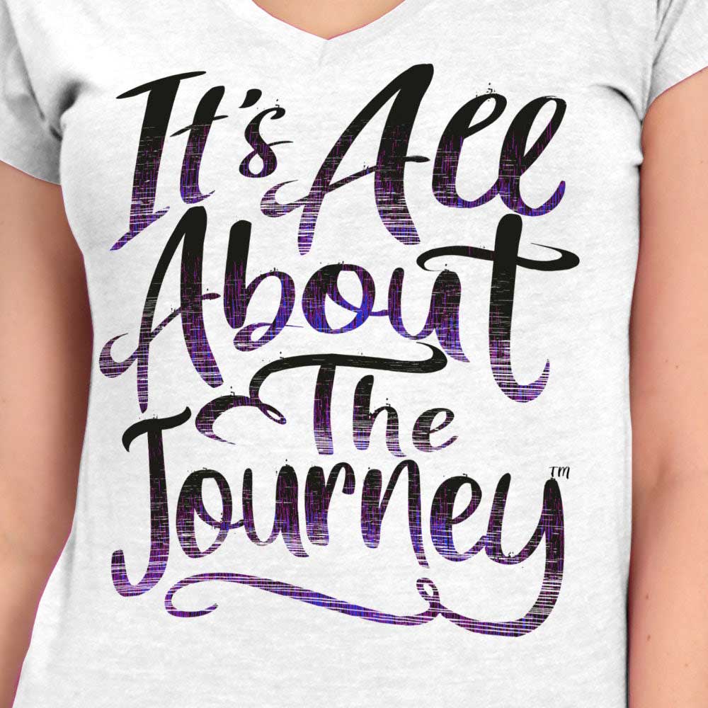 Hot Leathers GLC1566 Ladies White It's All About The Journey Short Sleeve V-Neck Shirt - Image 2