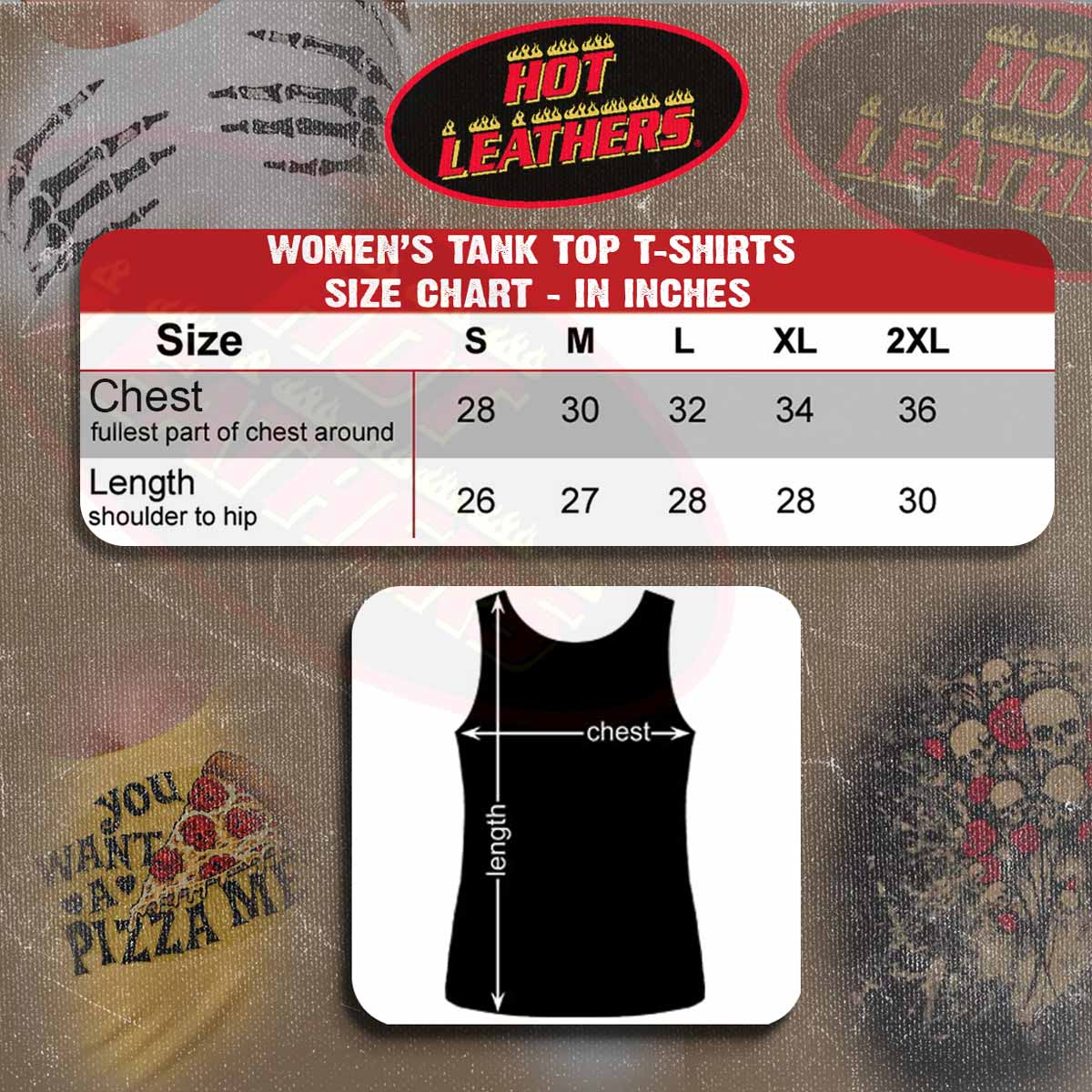 Hot Leathers GLF2028 'Skull Bouquet' Ladies Boy Beater Black Tank Top Shirt - Image 3