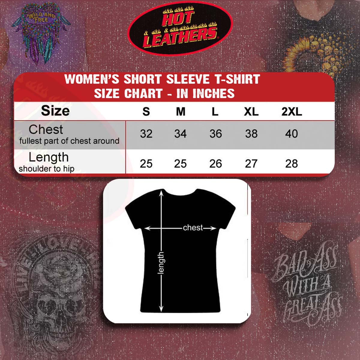 Hot Leathers GLR1215 Ladies Pink and Purple Fire Bobber Full Cut Motorcycle T-Shirt - Image 3