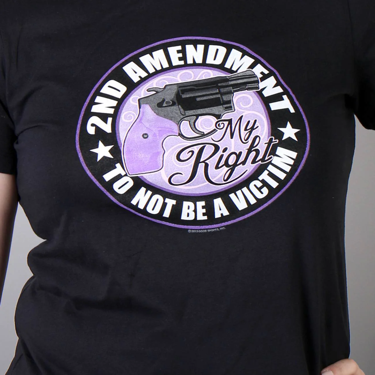 Hot Leathers GLR1262 '2nd Amendment My Right To Not Be A Victim' Black Ladies T-Shirt - Image 2