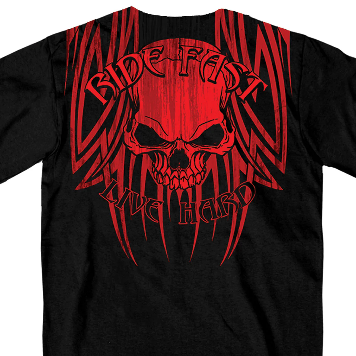 Hot Leathers GMD1129 'Over the Top, Ride Fast- Live Hard' Black T-Shirt - Image 2