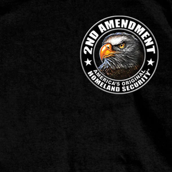 Hot Leathers GMD1338 Mens 'New Down Flag' Black T-Shirt - Image 3
