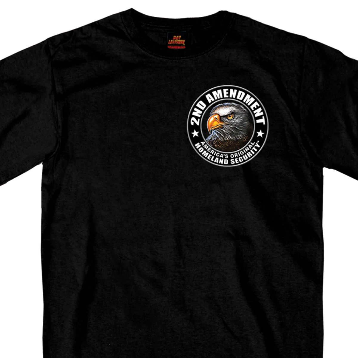 Hot Leathers GMD1338 Mens 'New Down Flag' Black T-Shirt - Image 4