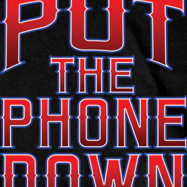 Hot Leathers GMD1346 'Put Down The Phone' Mens Black T-Shirt - Image 4