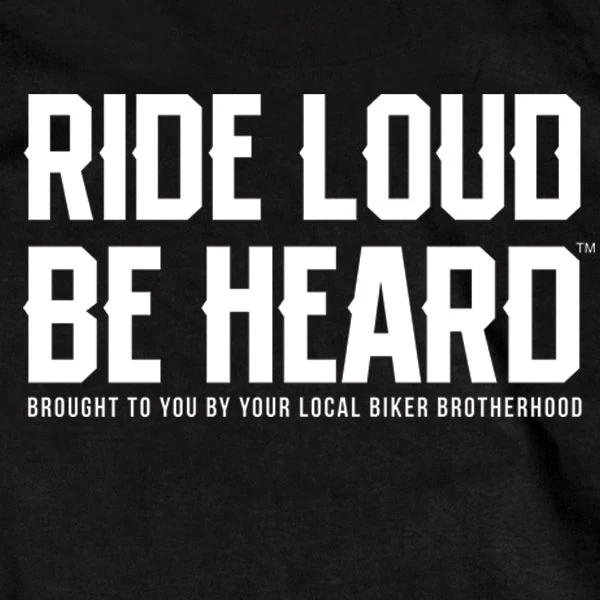 Hot Leathers GMD1399 Mens 'Ride Loud Be Heard' Short Sleeve Black T-Shirt - Image 2