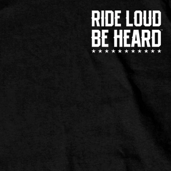 Hot Leathers GMD1399 Mens 'Ride Loud Be Heard' Short Sleeve Black T-Shirt - Image 4