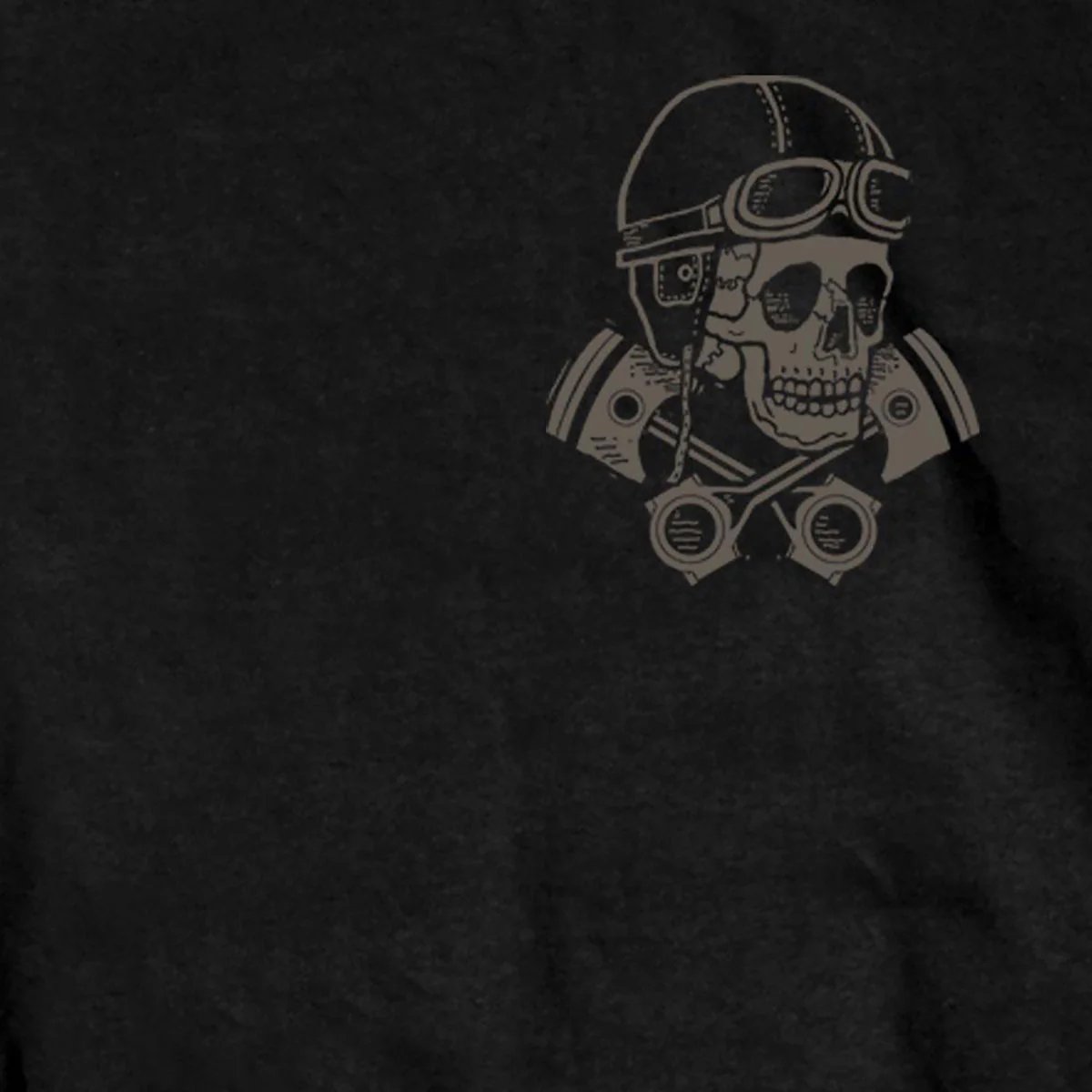 Hot Leathers GMD1418 Men's Black 'Vintage Skull and Cross Pistons' Double Sided T-Shirt - Image 2