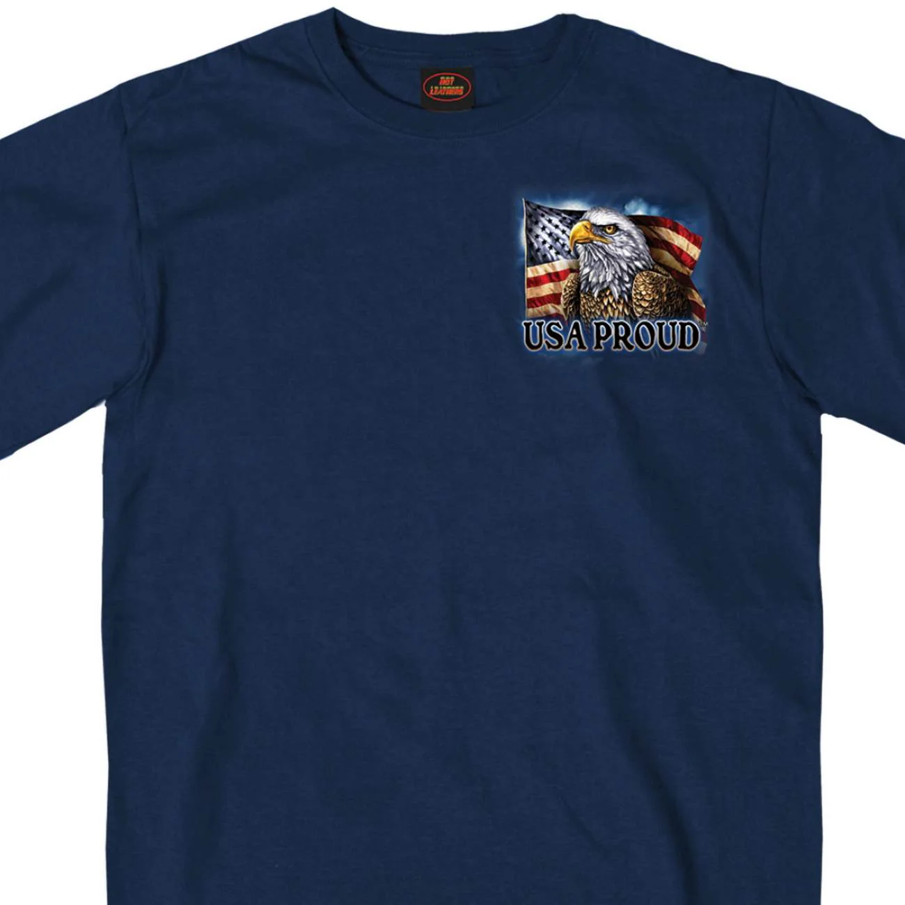 Hot Leathers GMD1420 Men's 'Land of the Free USA Proud Eagle' Navy Blue T-Shirt - Image 4