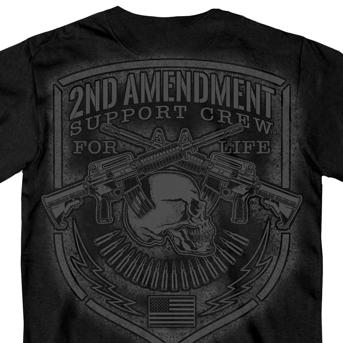 Hot Leathers GMD1442 Men's Black '2nd Amendment Support' T-Shirt - Image 2