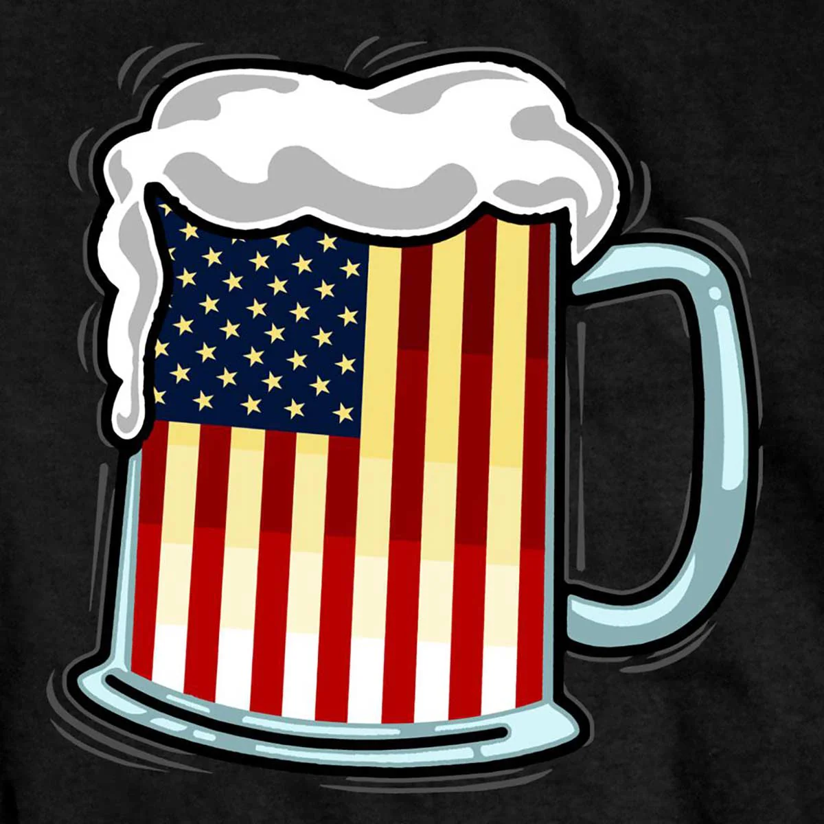 Hot Leathers GMD1496 Men's Beer Mug Flag T-Shirt - Image 4