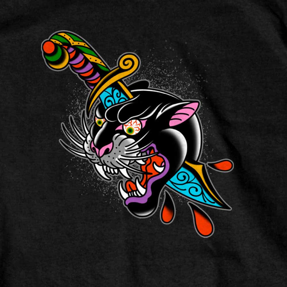 Hot Leathers GMD1516 Men's Black Panther Tattoo Short Sleeve T-Shirt - Image 2