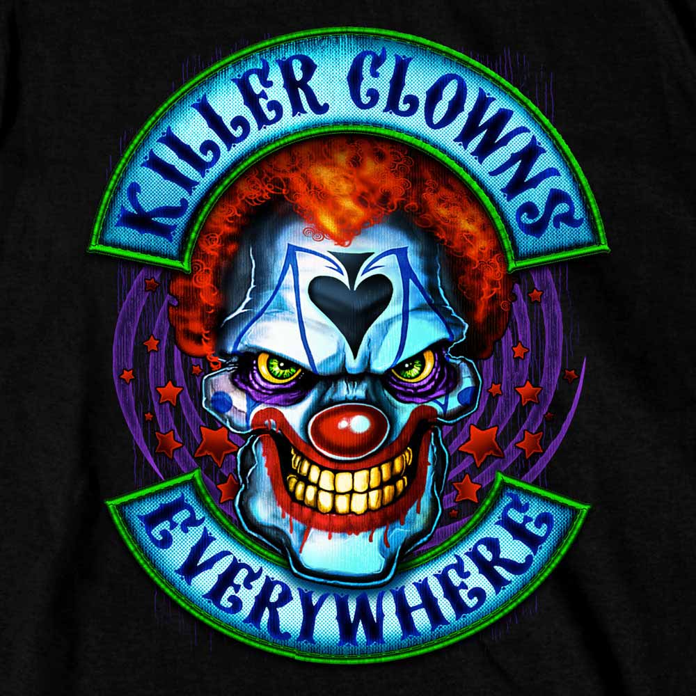 Hot Leathers GMD1518 Men's Black Killer Clowns Double Sided T-Shirt - Image 2