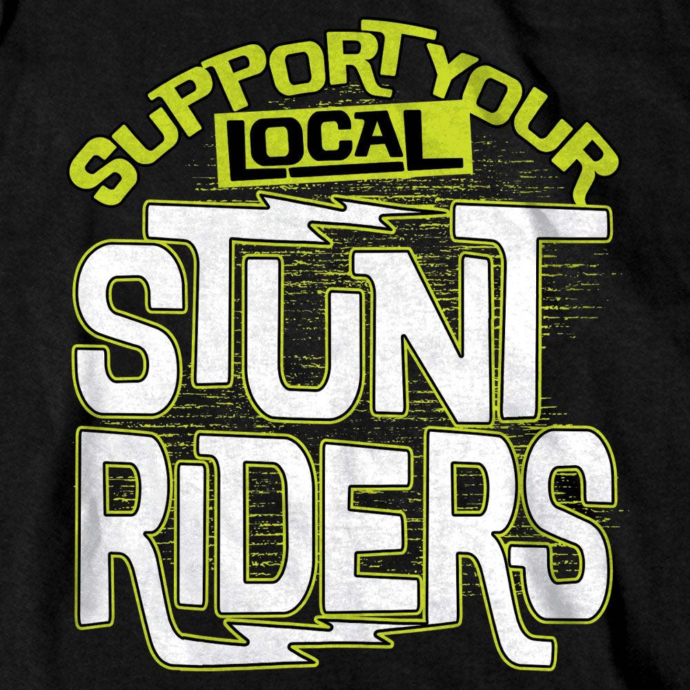 Hot Leathers GMD1521 Men's Black Support Your Local Stunt Riders T-Shirt - Image 4