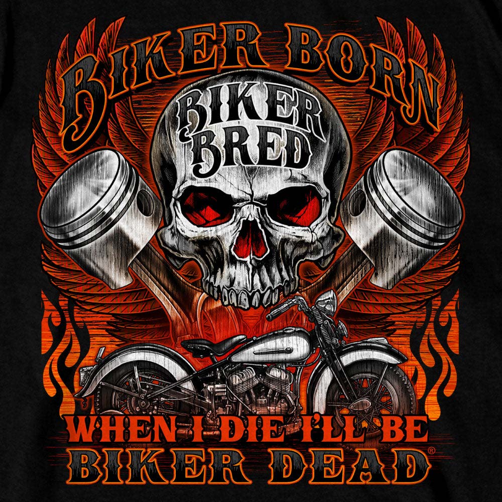 Hot Leathers GMD1535 Men's Black Skull and Pistons T-Shirt - Image 3