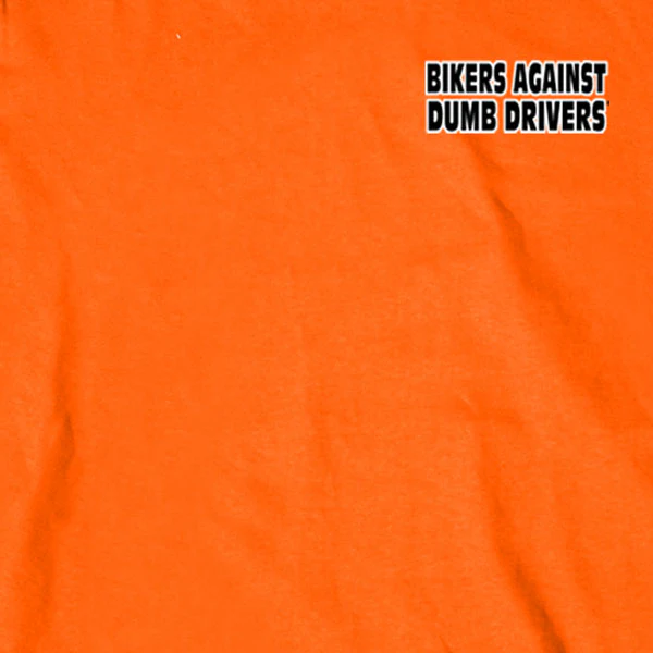 Hot Leathers GMD2090 Mens 'Bikers Against Dumb Drivers' Long Sleeve Safety Orange Shirt - Image 4