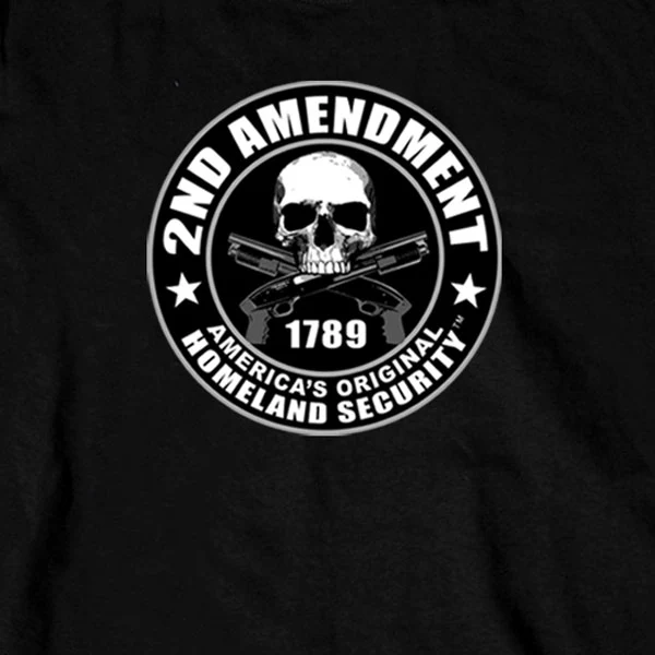 Hot Leathers GMD2158 Men's '2nd Amendment America's Original Homeland Security' Long Sleeve Black T-Shirt - Image 3