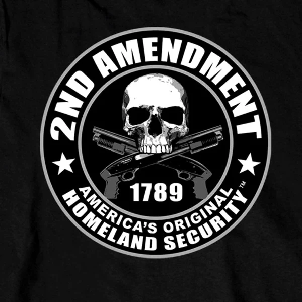 Hot Leathers GMD2158 Men's '2nd Amendment America's Original Homeland Security' Long Sleeve Black T-Shirt - Image 6