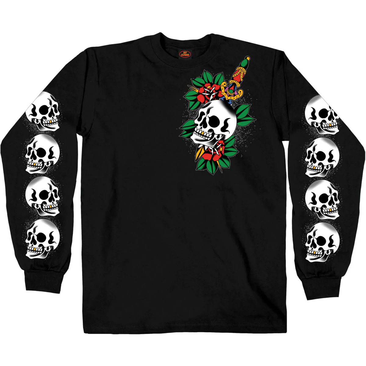 Hot Leathers GMD2514 Men's Black Respect All Fear None Long Sleeve T-Shirt - Image 2
